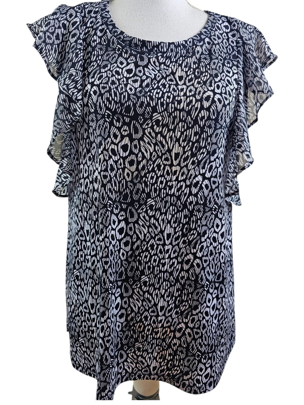 MICHAEL Michael Kors Flutter Sleeve Casual Blouse In L